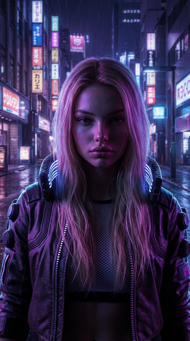 Neon Night Scene Prompt