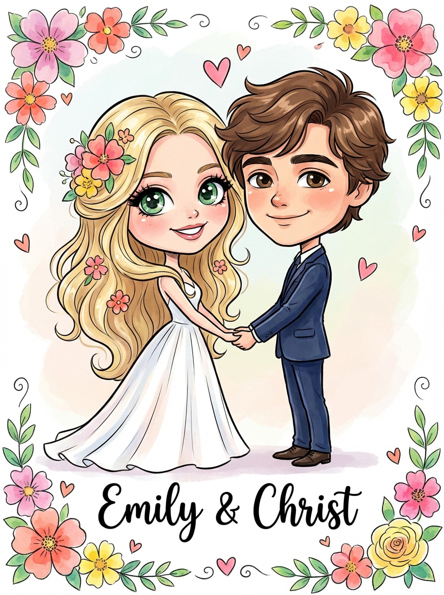 AI wedding caricature preview 2
