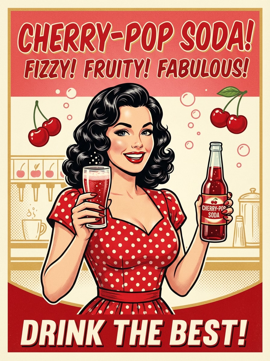 Cherry soda ad beauty
