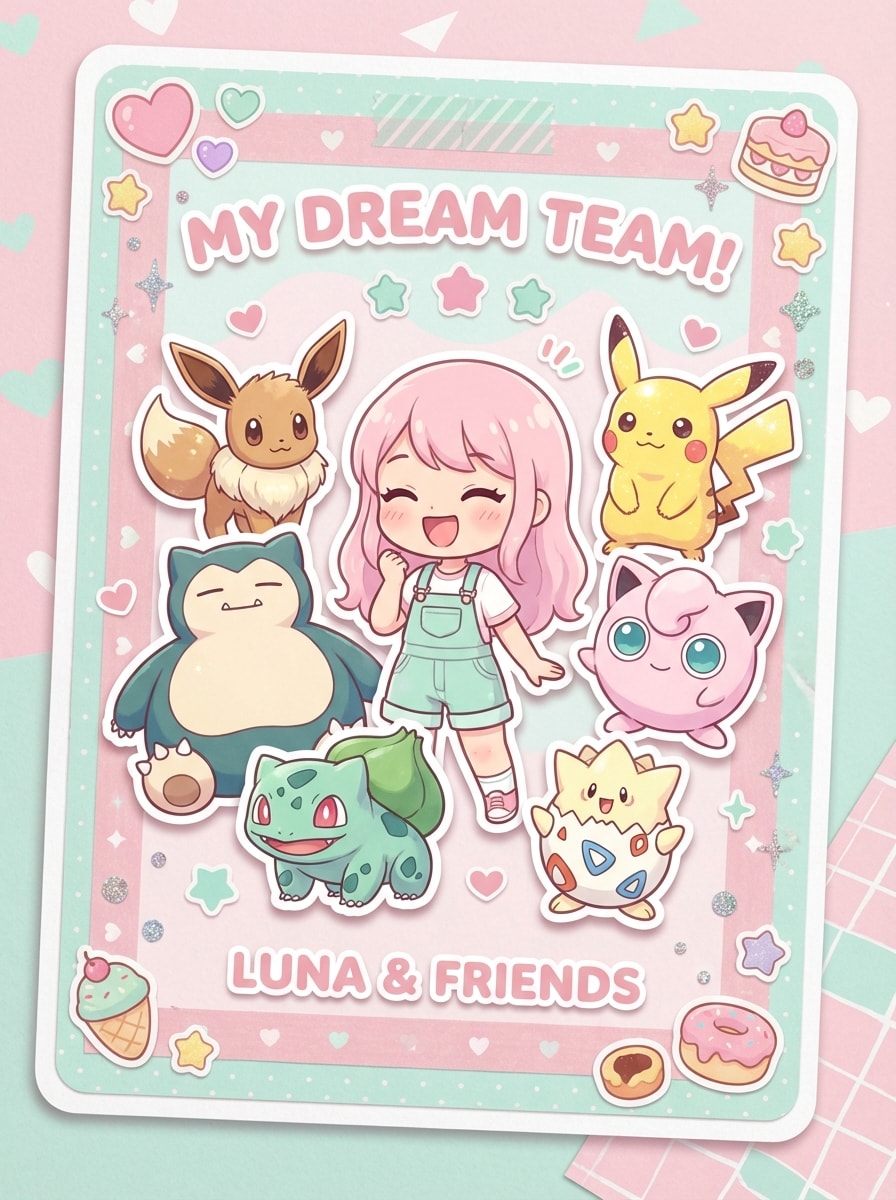 Chibi Kawaii Team Card