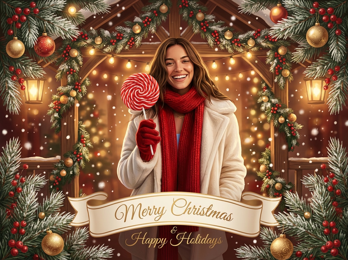 Classic holiday Christmas card transformed image