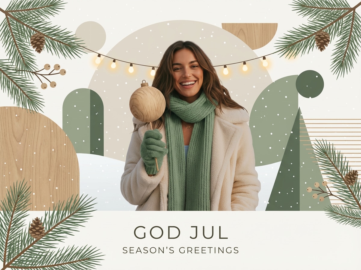 Scandinavian minimal Christmas card transformation