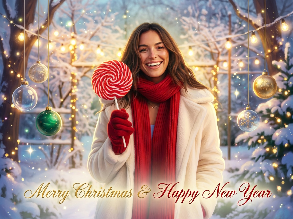 Magical glow Christmas card transformed image