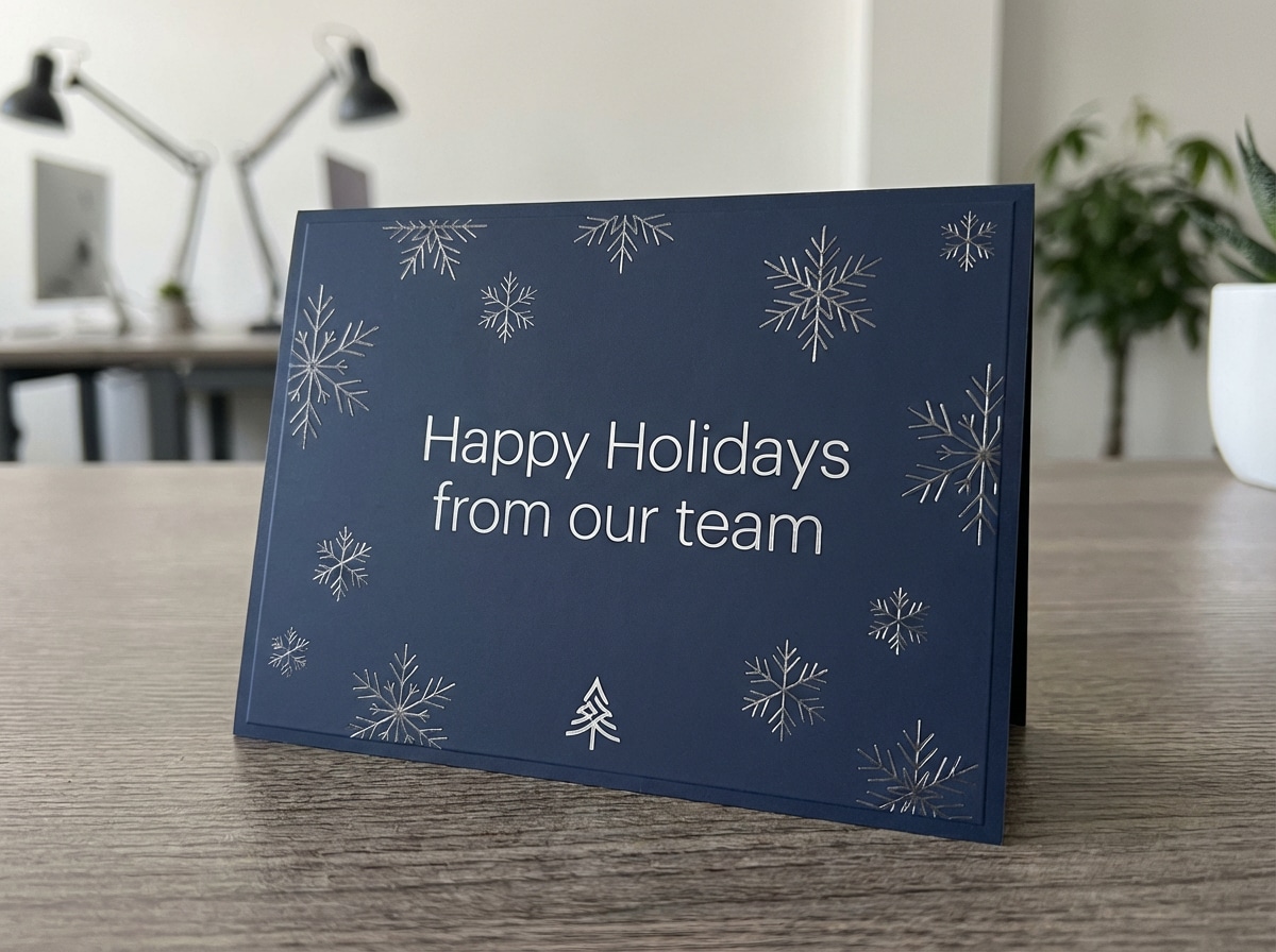 Corporate clean Christmas card reference image
