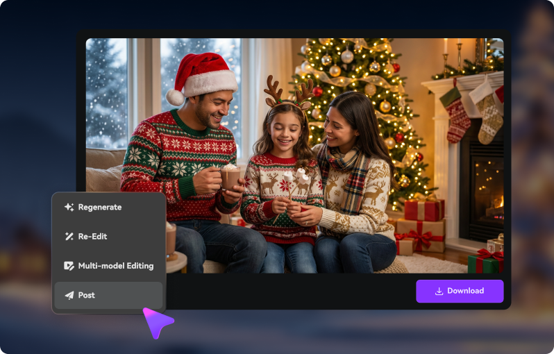 Step 3 — Generate & Download AI Christmas photo or video
