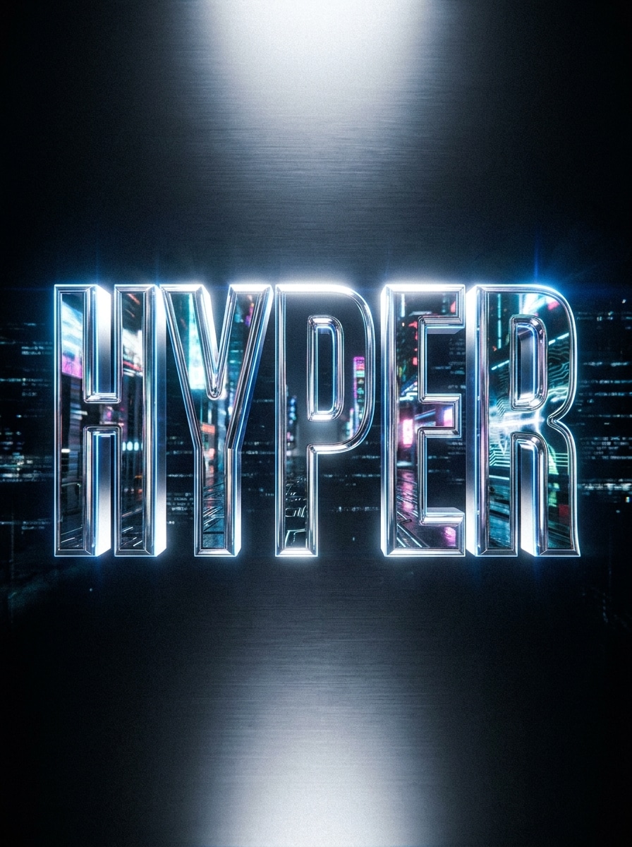 Chrome 3D Typography