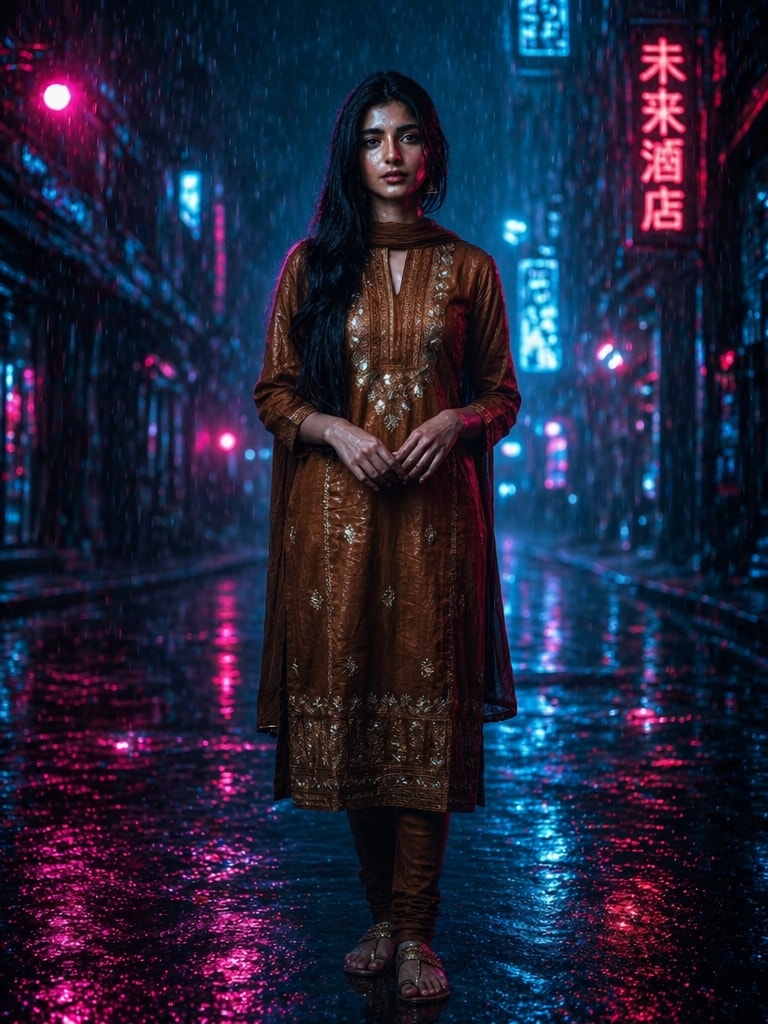 Rainy Night Street Relight Cinematic Relight Prompt
