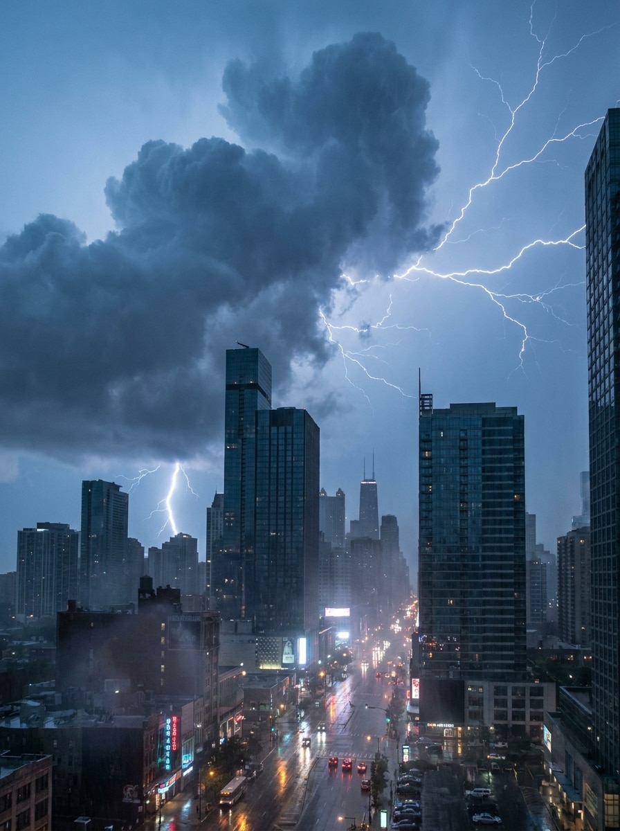 City Skyline Thunderstorm