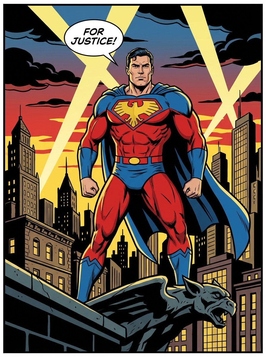 AI superhero generator classic comic style