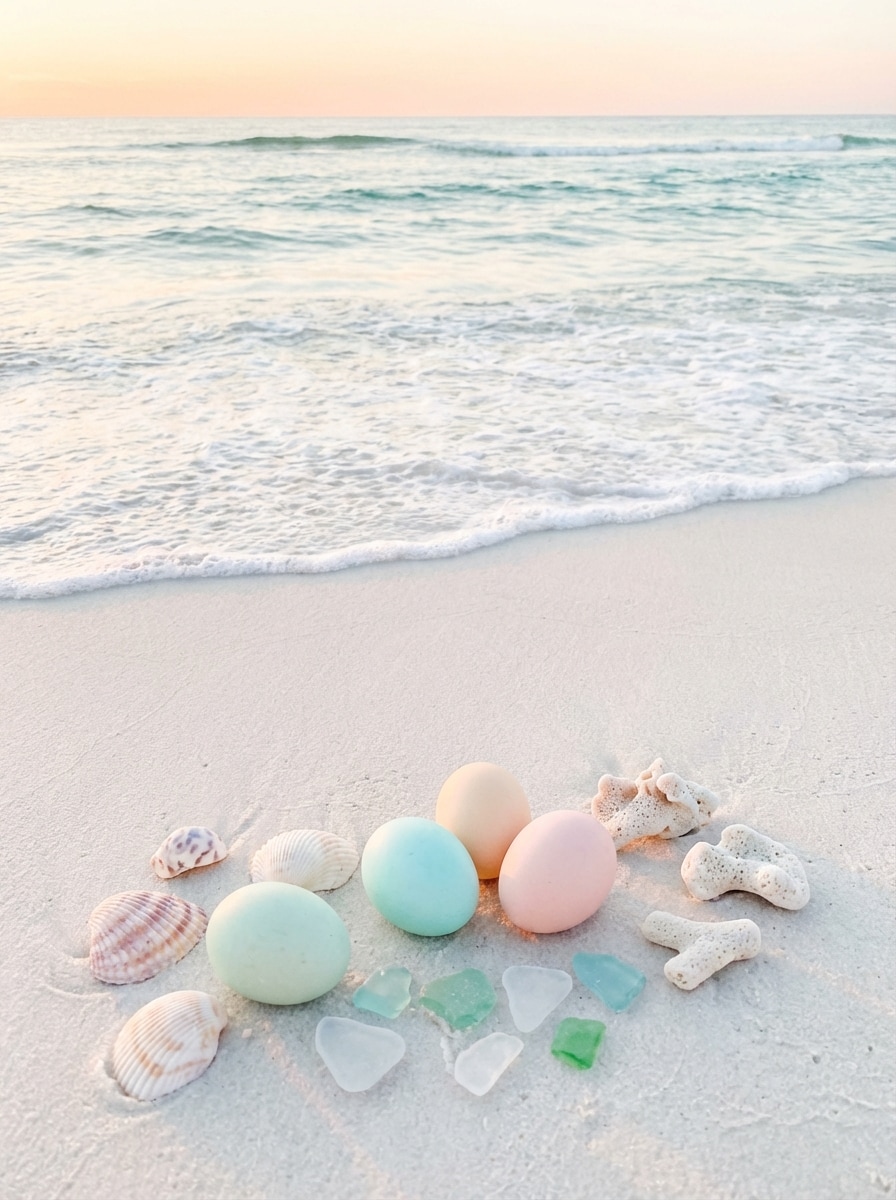 Coastal Easter sunrise background
