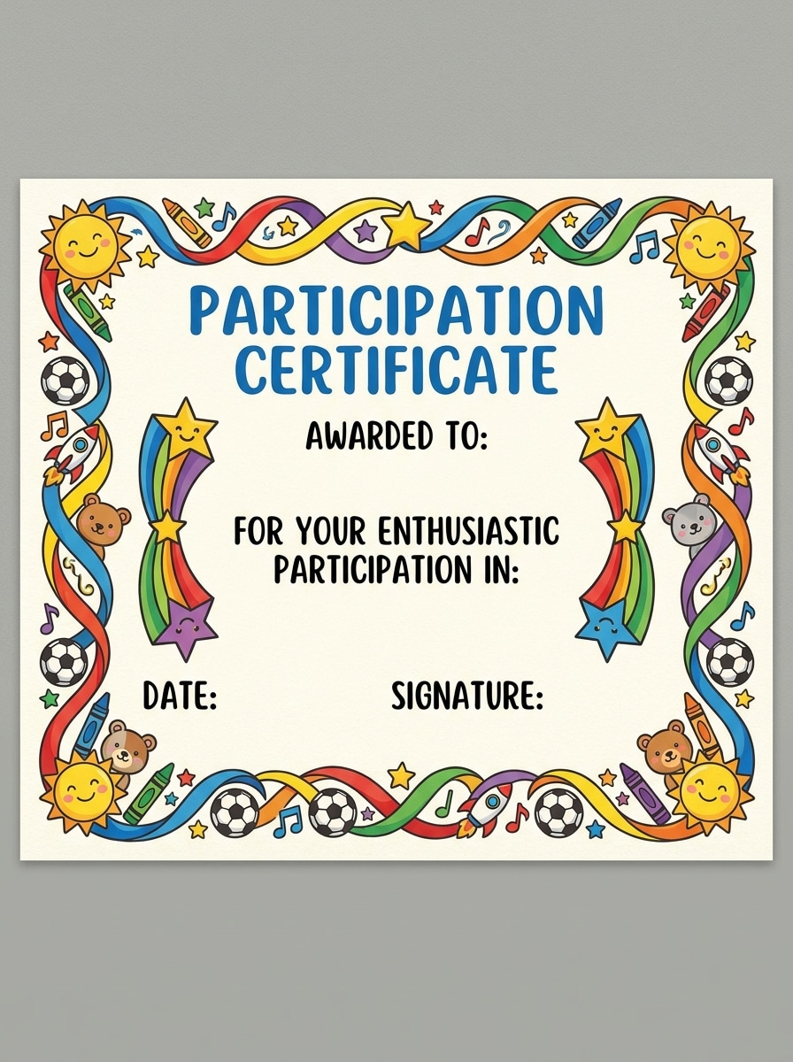 Colorful Participation Award
