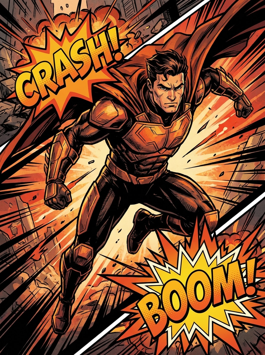 Comic Action Scene