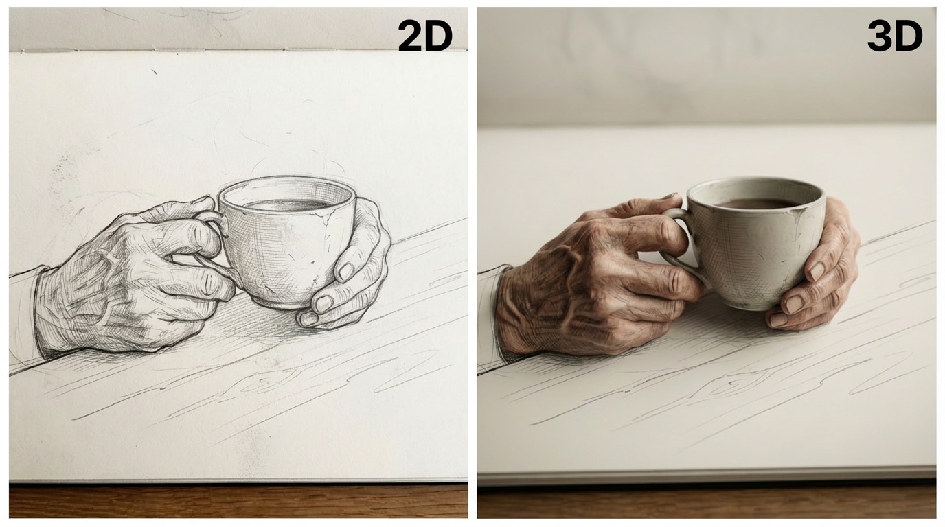 2D to 3D conversion example 2