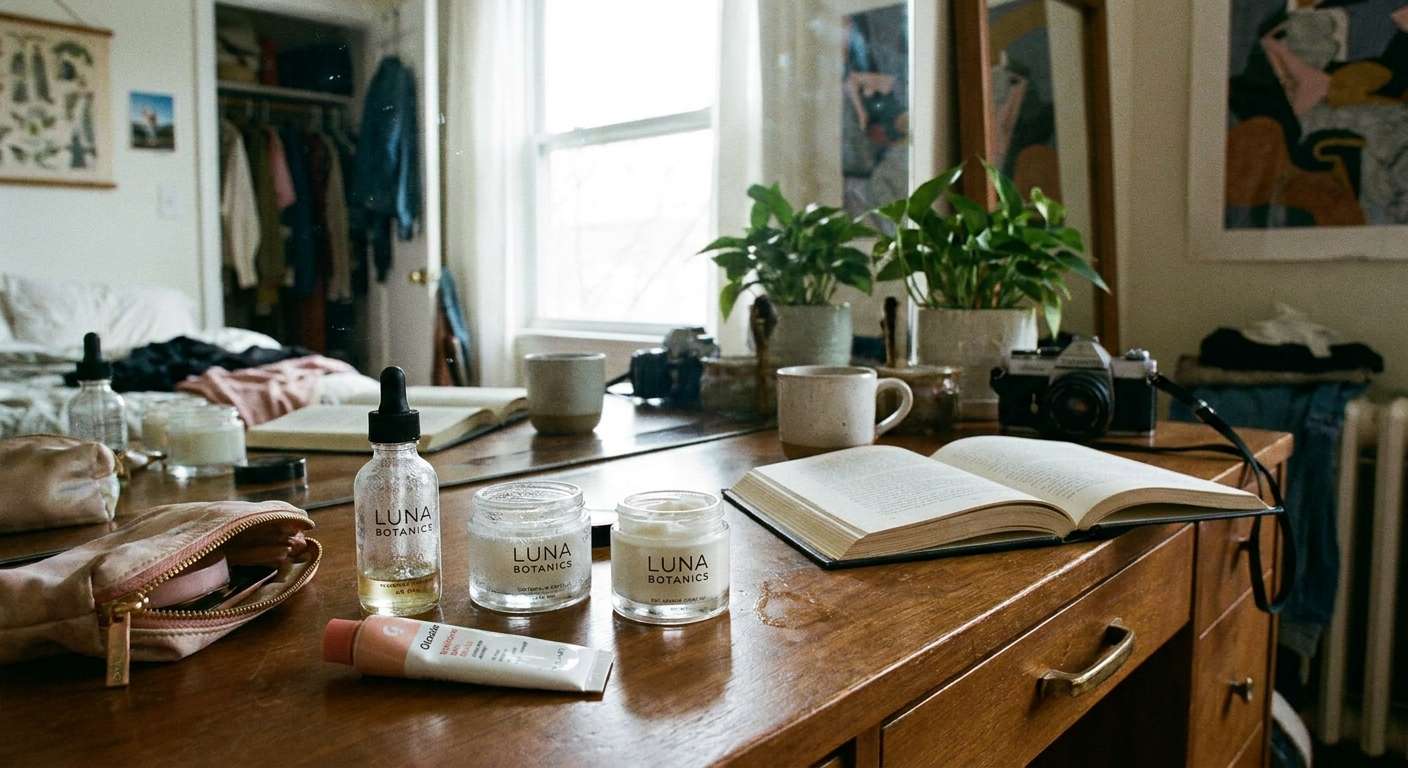 Pastel Cosmetic Display before background change