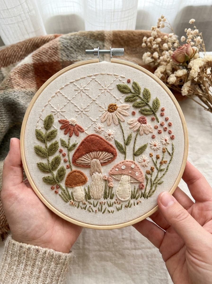 Cottagecore Felt Embroidery Concept