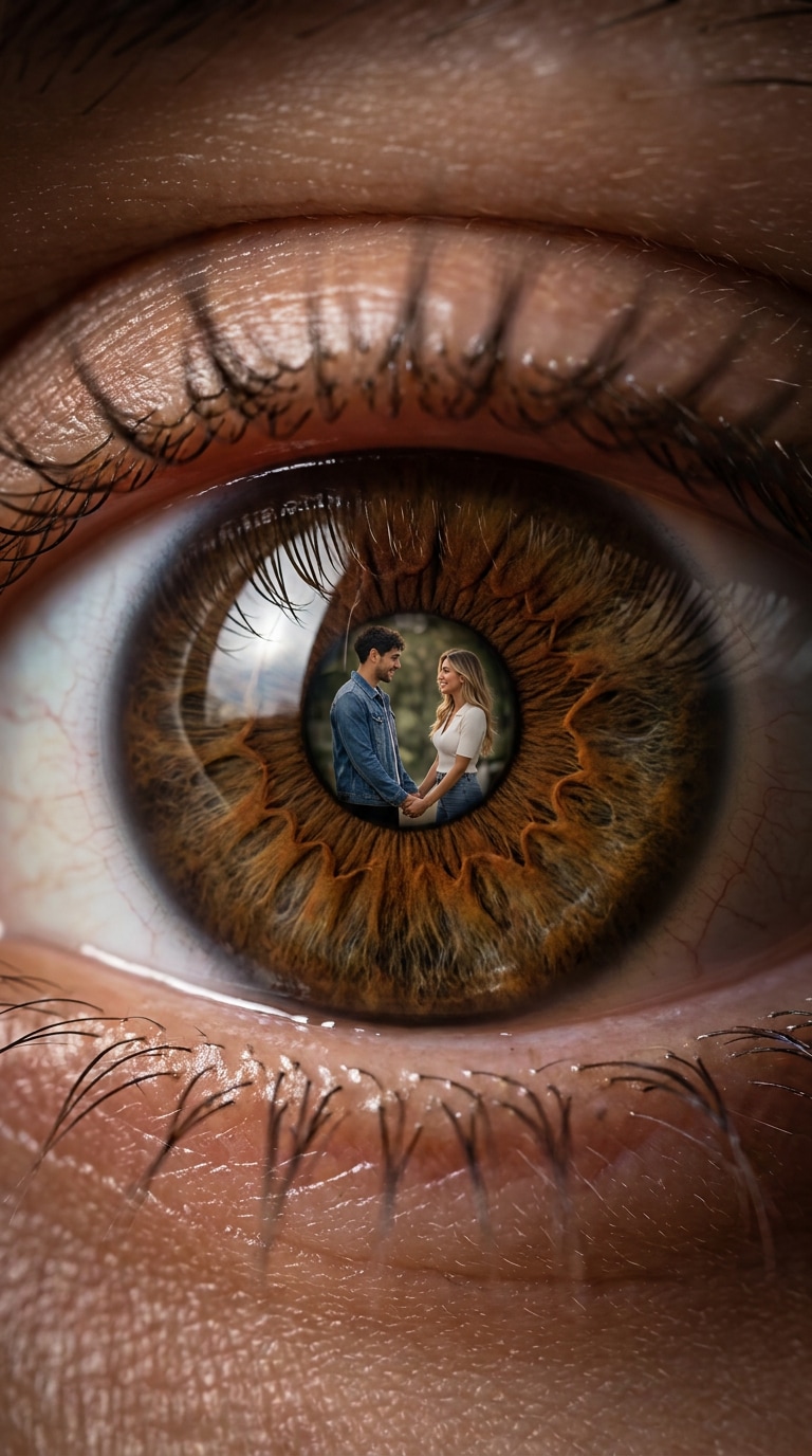 Couple eye reflection AI prompt