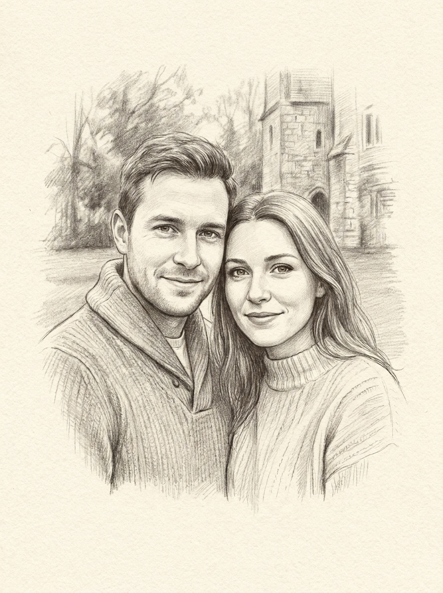 Couple Sketch Portrait