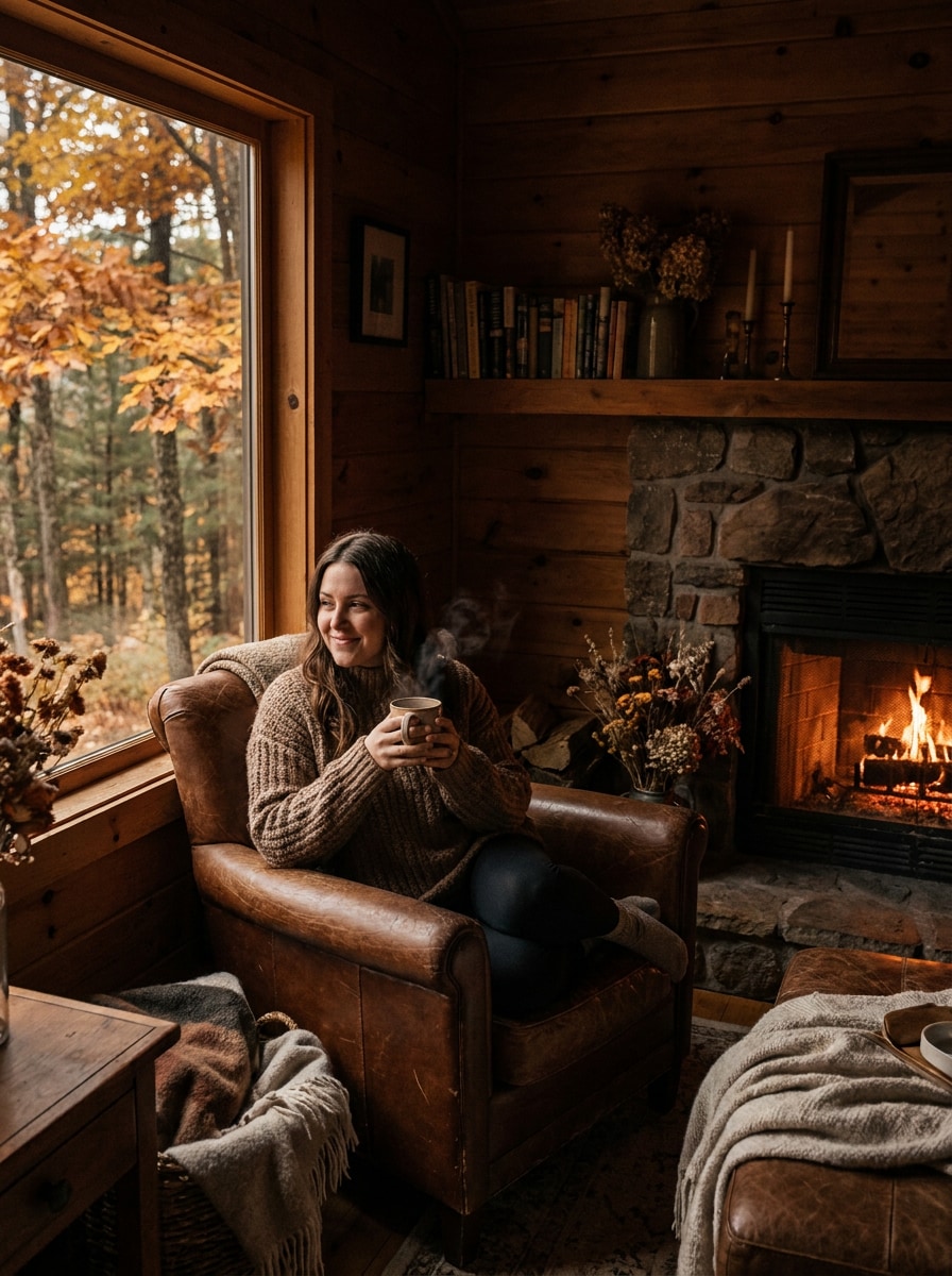Cozy Cabin Fall Scene