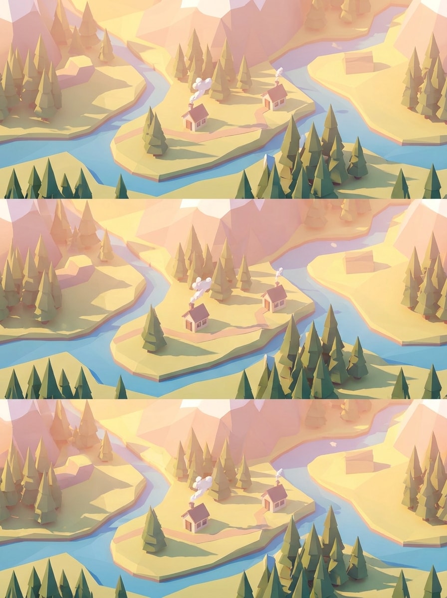 Cozy Low-Poly Valley