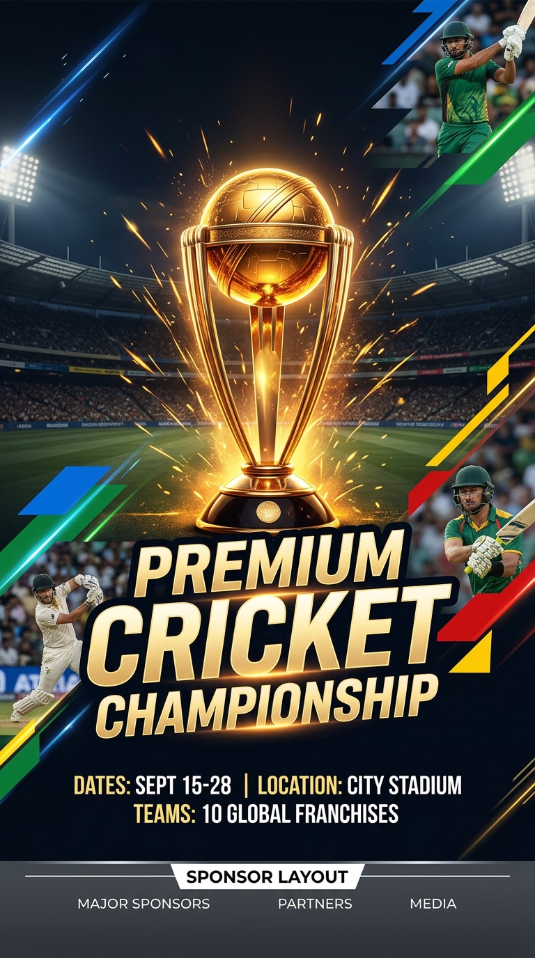 AI cricket player portrait prompt
