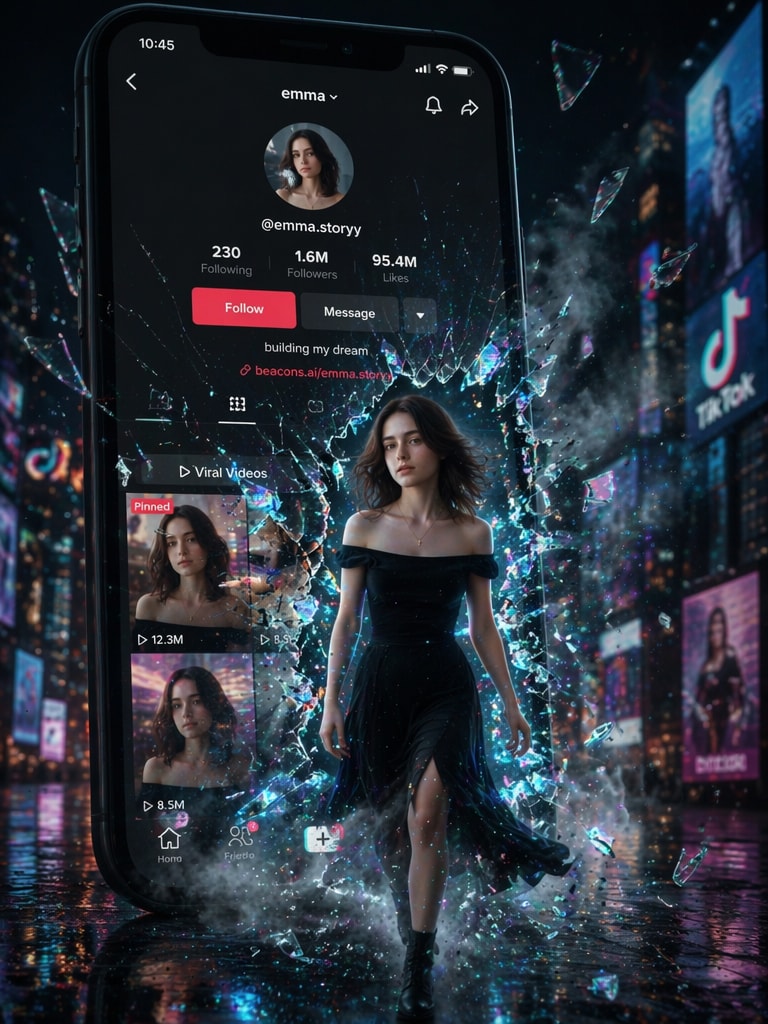 Cyber TikTok Fantasy Poster Cross Dimensional AI Photo Effect