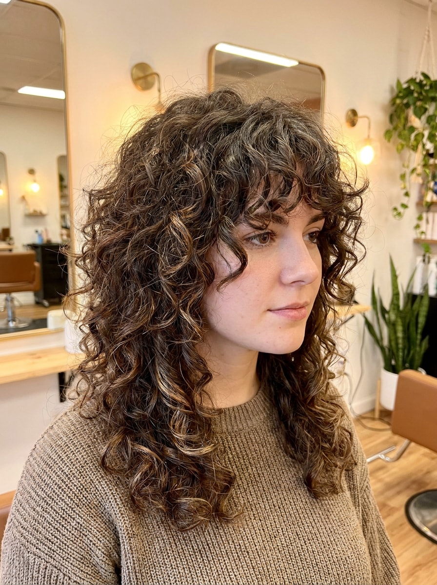 Curly Wolf Cut