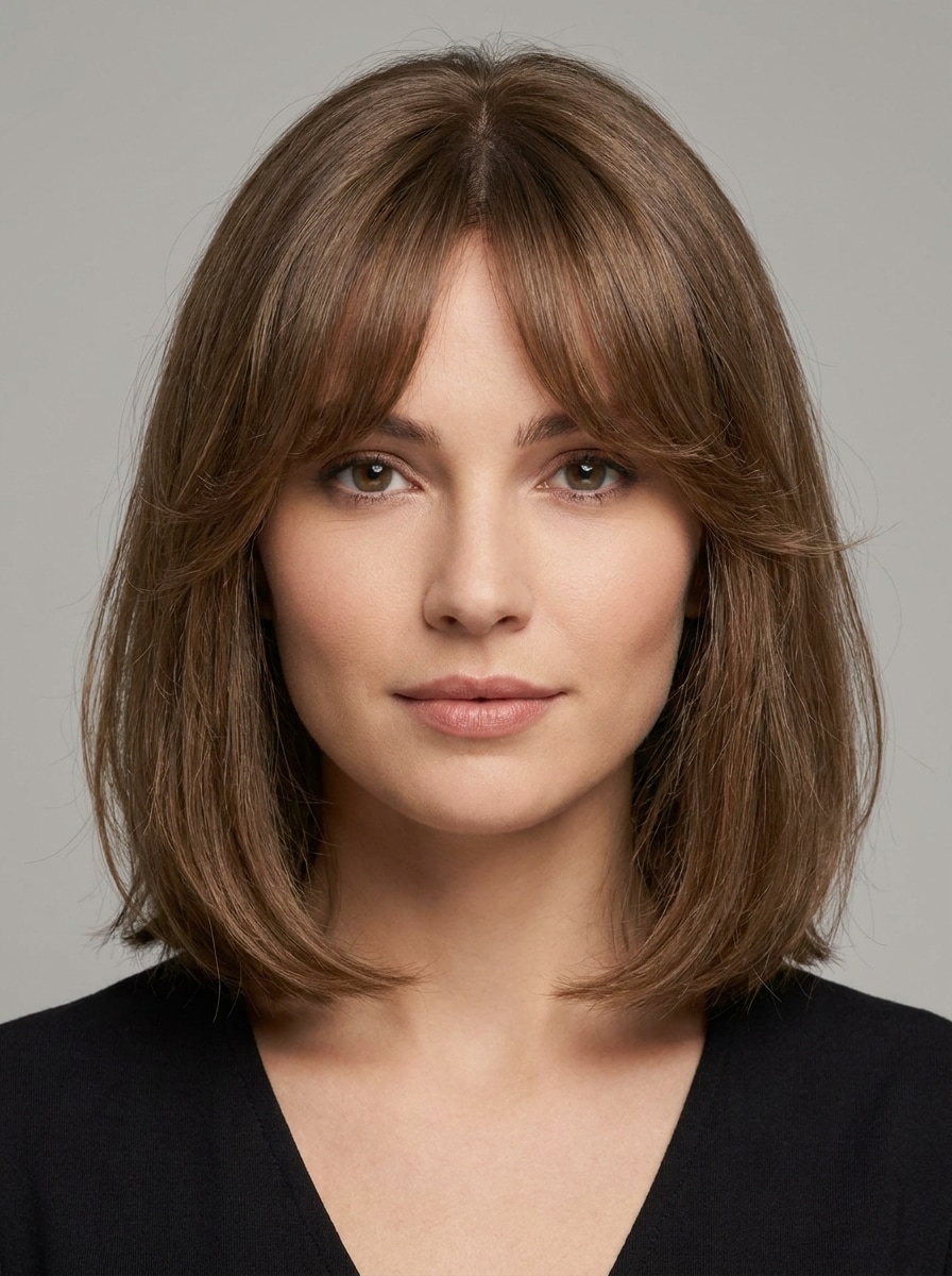 Medium Bob with Curtain Bangs