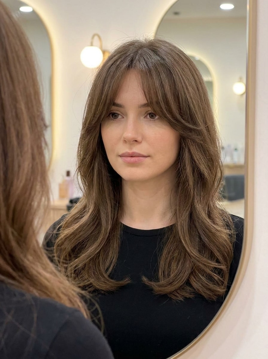 Curtain Bangs for Oval Face