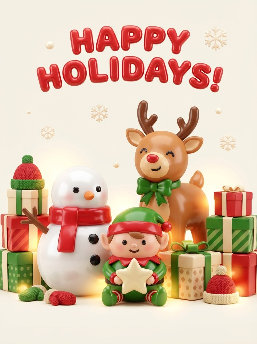 Cute 3D Festive Characters
