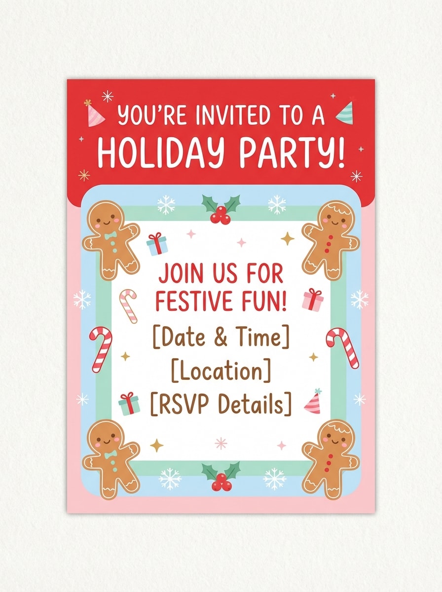 Cute Gingerbread Invite