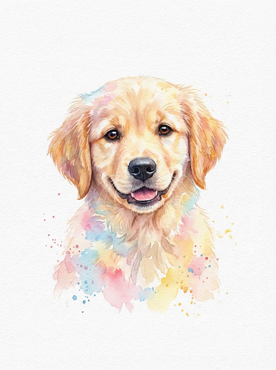 Cute Pet Watercolor Portrait