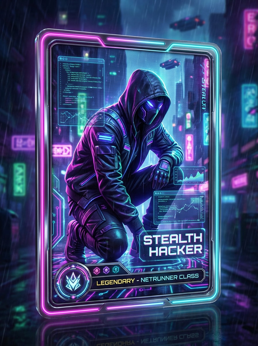 Cyberpunk Hacker Card