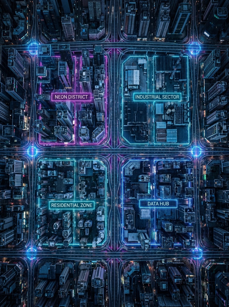Cyberpunk Megacity Grid