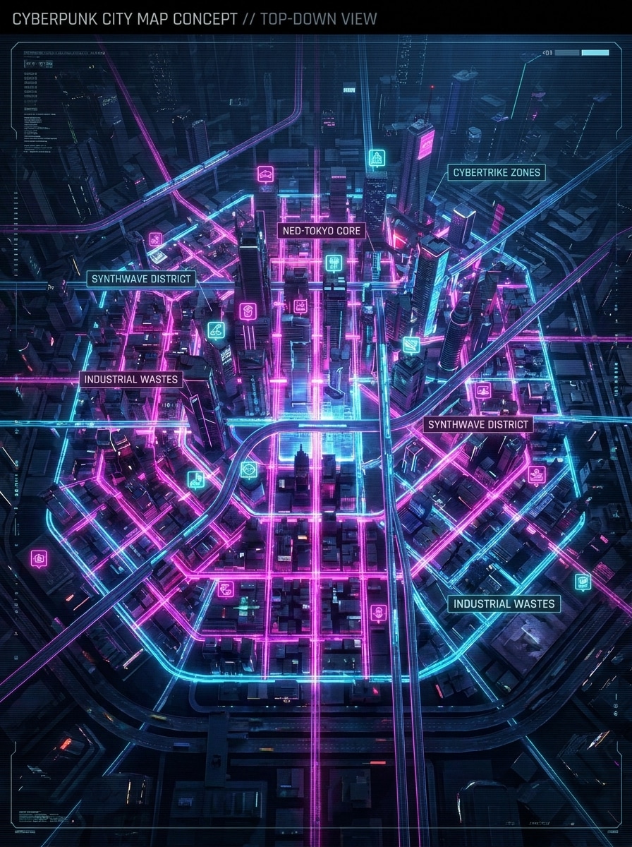 Cyberpunk Neon Grid