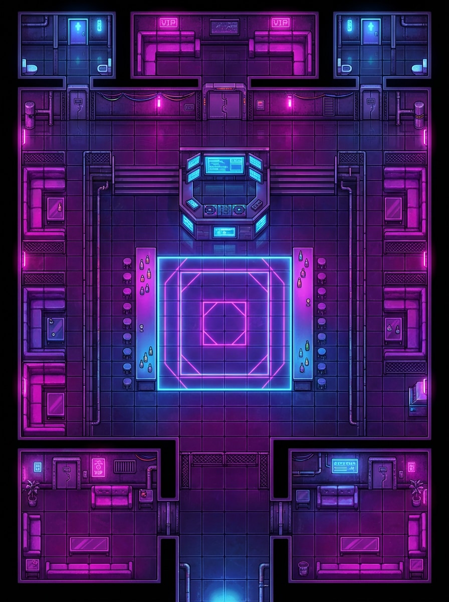 Cyberpunk Nightclub Interior
