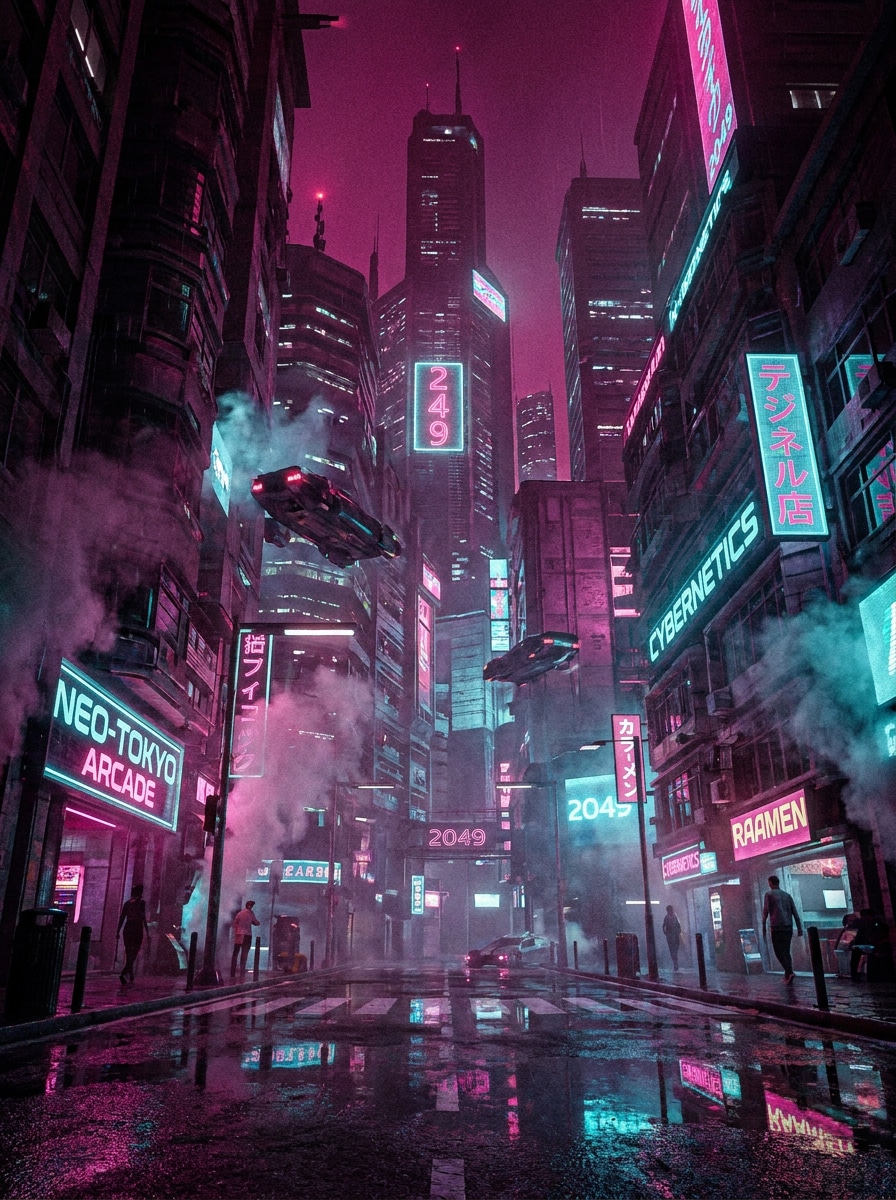 Cyberpunk Skyline Landscape