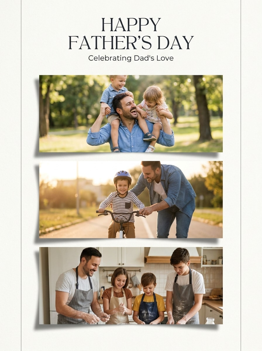 Dad With Kids Collage