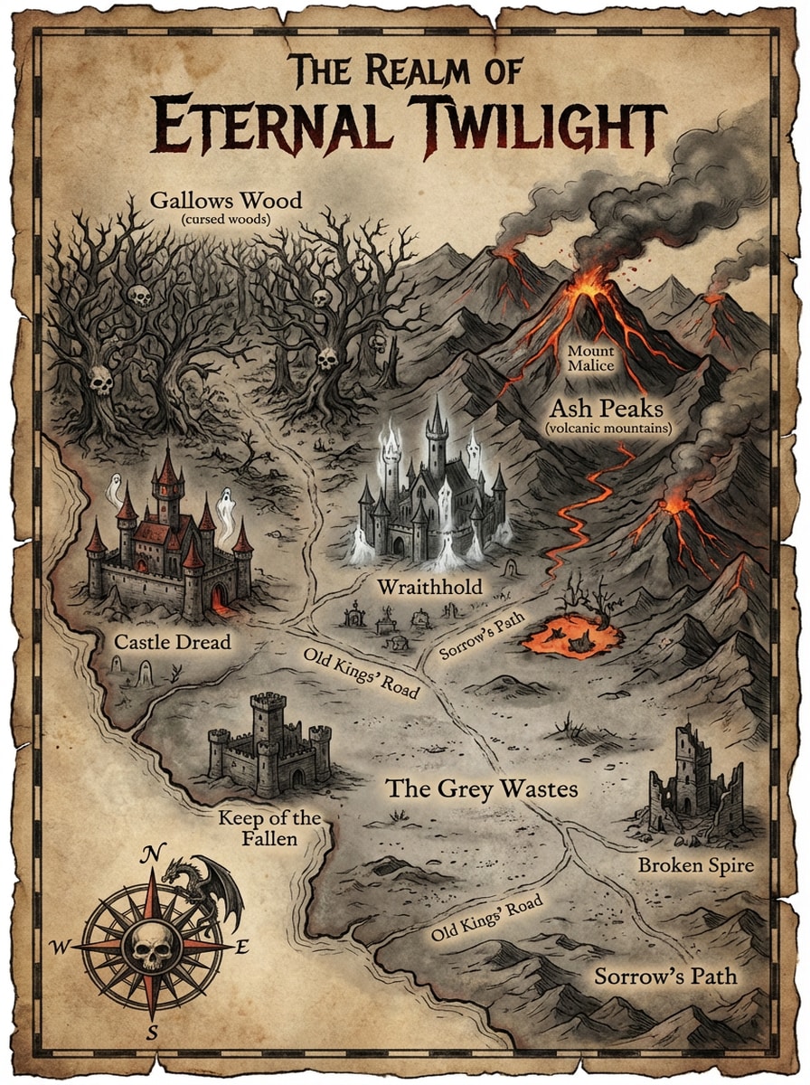 Dark Fantasy Realm Map