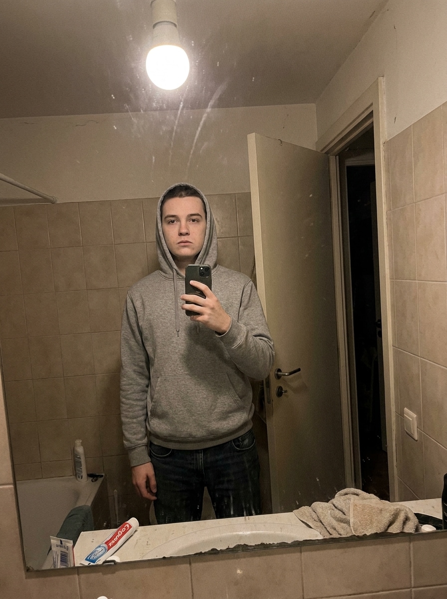 Deadpan Mirror Selfie