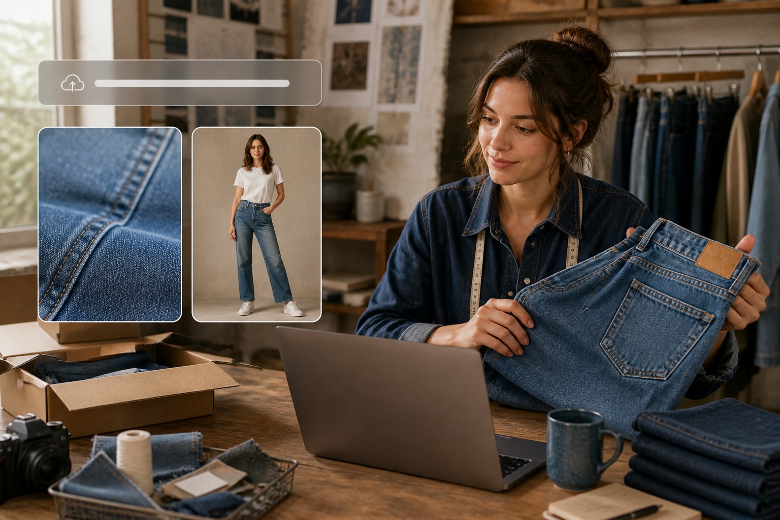 AI denim photo-to-video workflow