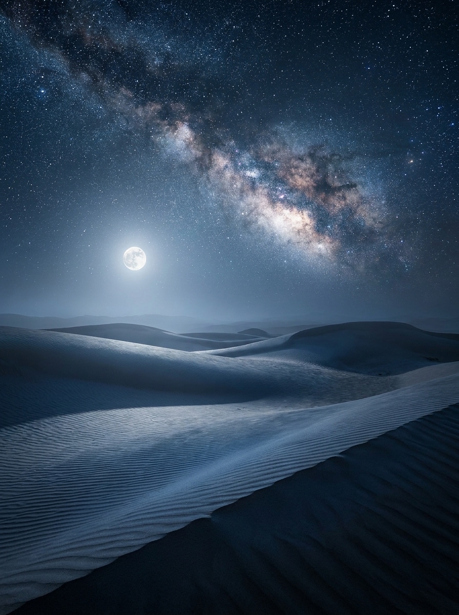 Desert Night Under Stars