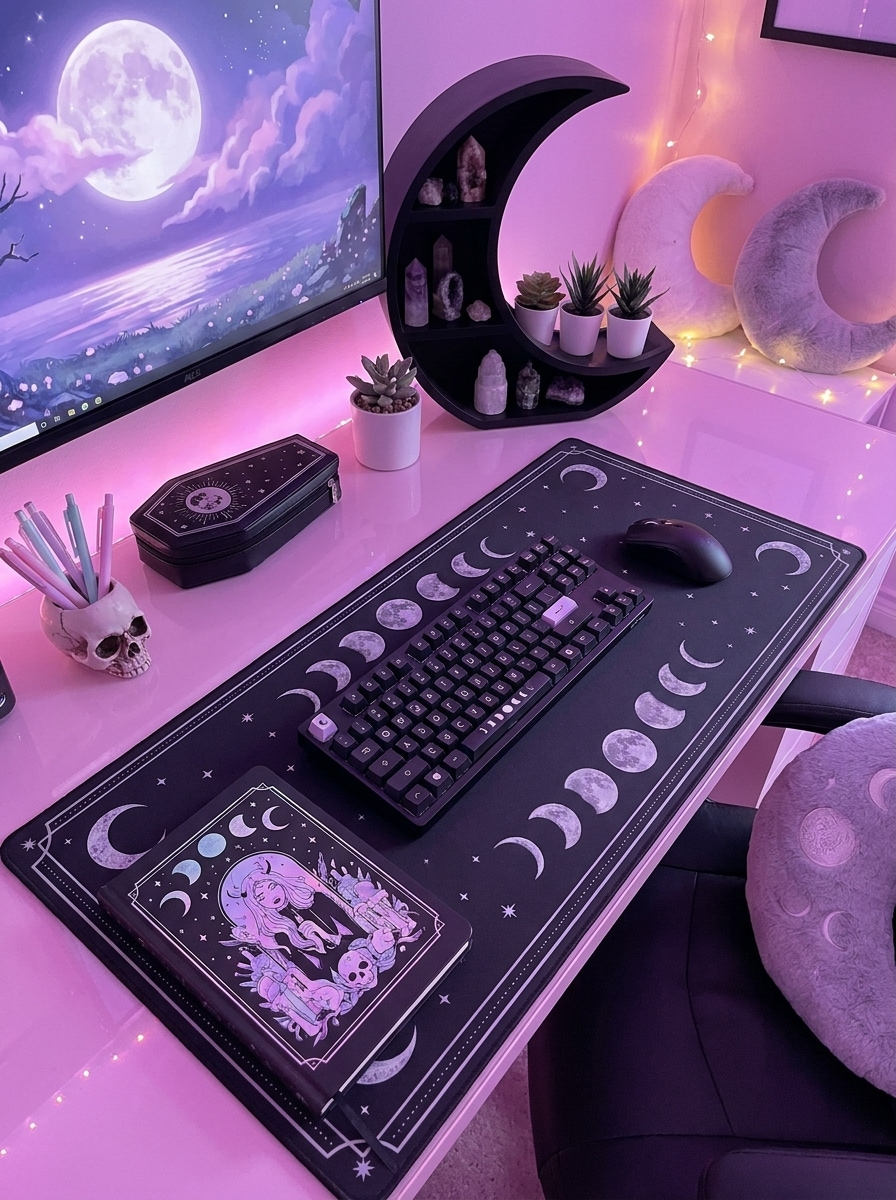 Desk Setup Pastel Goth
