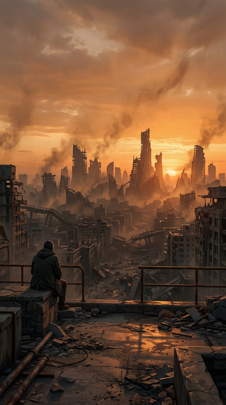 overgrown abandoned city AI prompt
