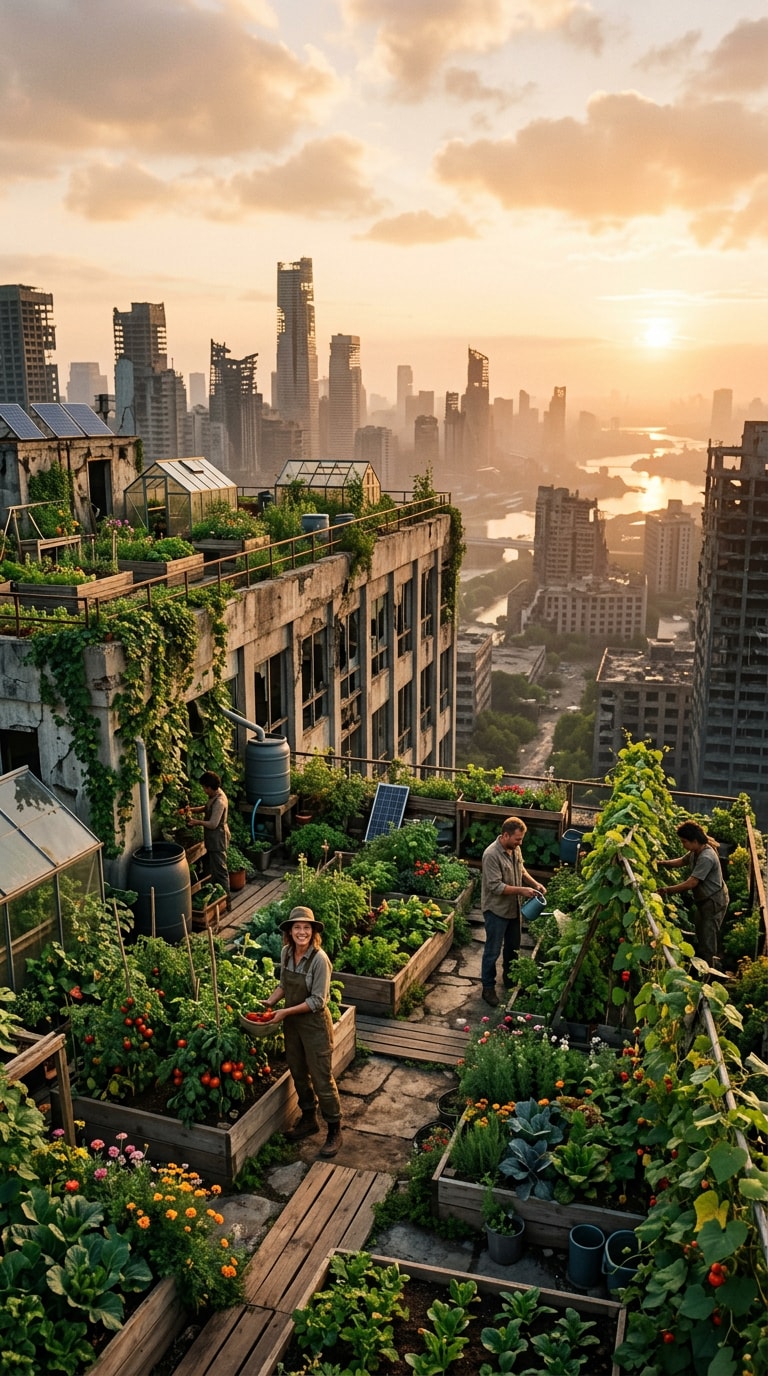 abandoned city ruins AI prompt