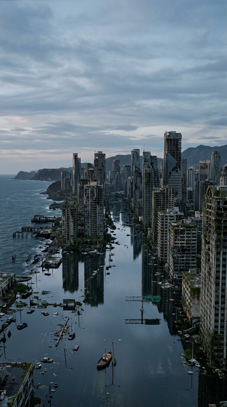 flooded abandoned city AI prompt
