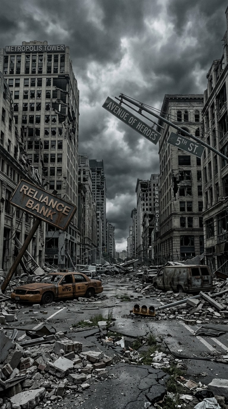 Before: ruined city street image