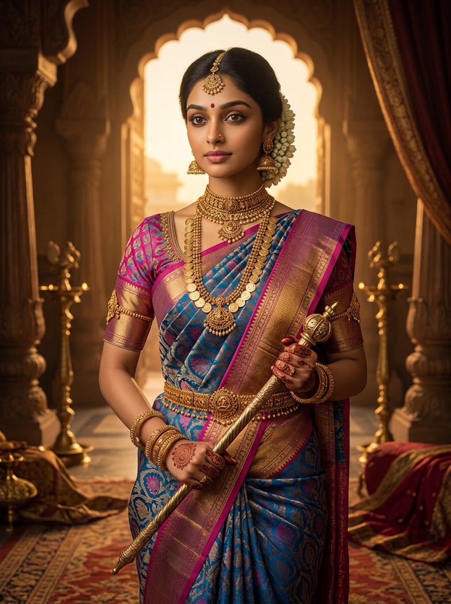 Traditional South Indian Queen Devasena prompt
