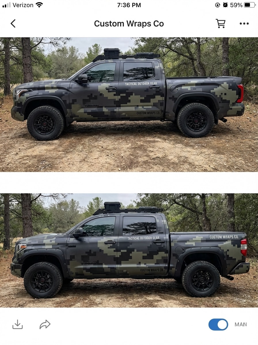 Digital Camo Pickup Truck
