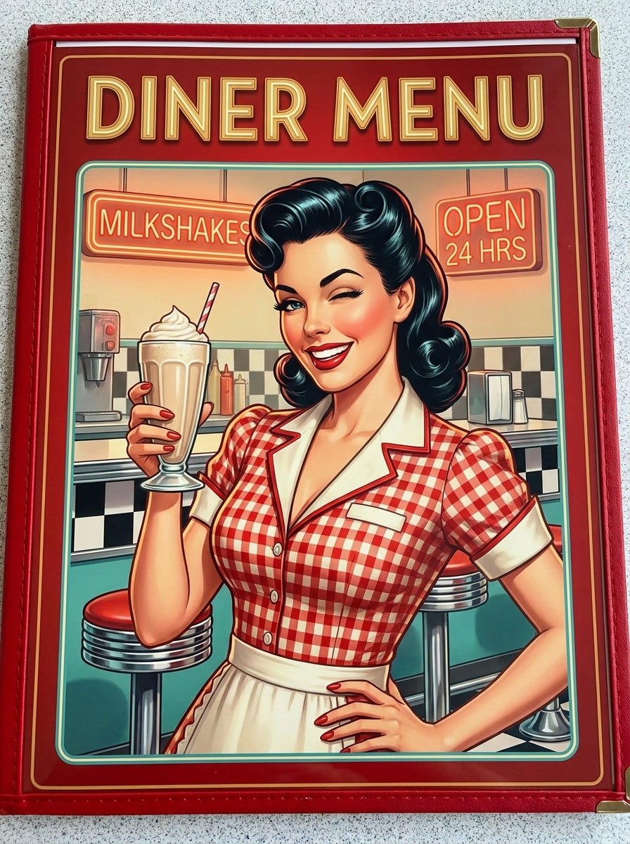 Diner milkshake menu cover