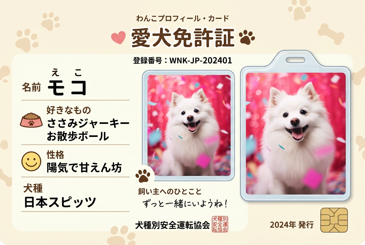 スマホ壁紙向け犬の免許証画像